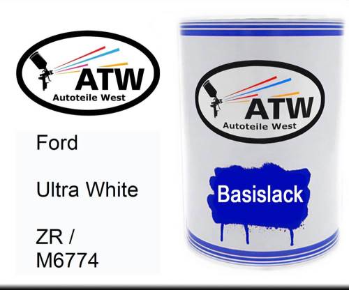 Ford, Ultra White, ZR / M6774: 500ml Lackdose, von ATW Autoteile West.